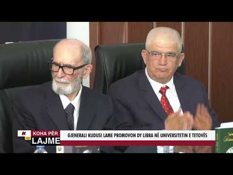 GJENERALI KUDUSI LAME PROMOVON DY LIBRA NË UNIVERSITETIN E TETOVËS
