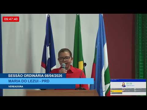  SESSÃO DIA 08/04/2026 – PRONUNCIAMENTO DA VEREADORA MARIA DO LEZUI