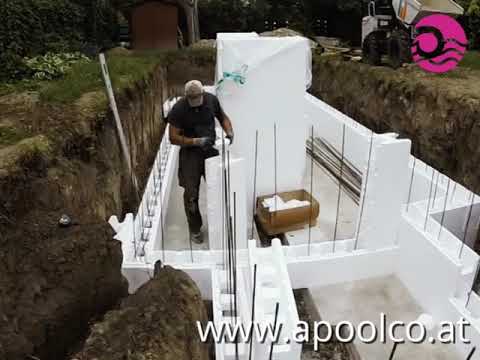 Styropor Pool Aufbau - Endschuber an den Ecken