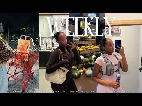 A Busy College Week In My Life | Juggling classes +  content, 5am mornings, Trader Joes Haul, Runs..