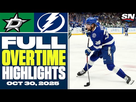 Dallas Stars at Tampa Bay Lightning | FULL Overtime Highlights - October 30, 2025