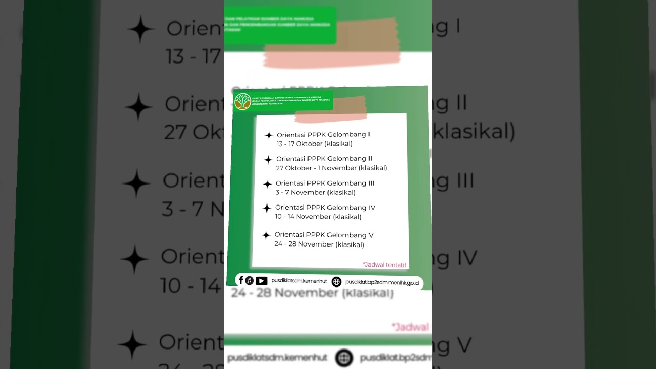 informasi jadwal pelatihan pusat Diklat SDM kehutanan #jadwal #diklat #pusdiklatsdmlhk