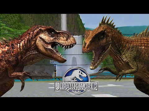 Tyrannosaurus rex Gen 2 vs Giganotosaurus Gen 2 - Fight | Jurassic World The Game