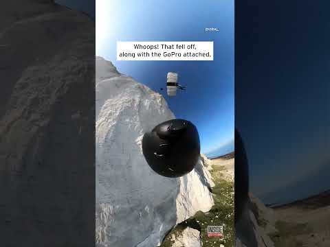 Man's GoPro Comes Loose But Still Captures His Free Fall From Cliff #shorts