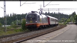 preview picture of video 'Hector Rail 242.503 Balboa with Veolia passenger train passing Gnesta, Sweden'