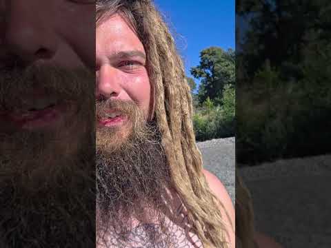 Beautiful riverday in arcata california. Evelyn Floreen floats down a river on a boogie board 8/5/25