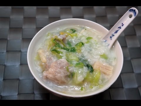 中式食譜 : 鹹瘦肉生菜粥