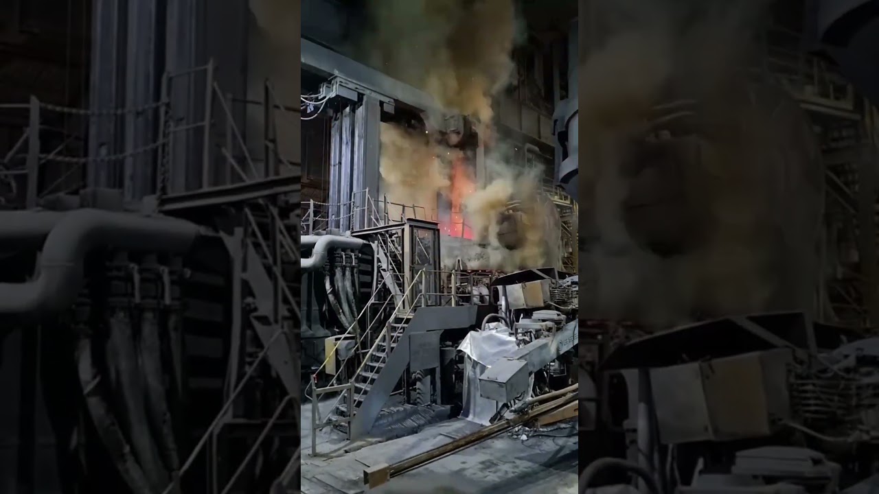 Electric arc furnace in full operation #amazing #steel #foryou #viral #parati #factory #fyp