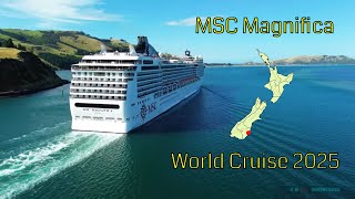 Epic Moment: MSC Magnifica Sails from Dunedin, New Zealand 09/03/2025 #msccruises #worldcruise