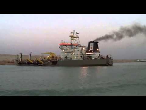 Dredging 75% of the new Suez Canal, May 24, 2015