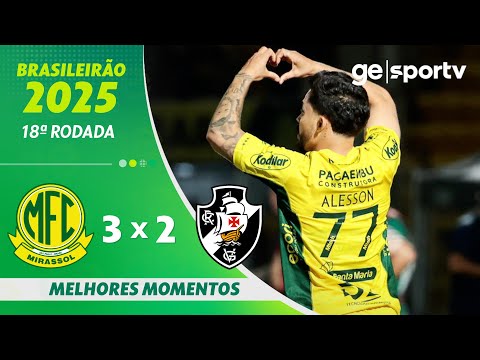 Gols e lances de Mirassol x Vasco da Gama