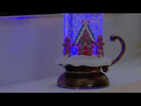 Winter Lane ColorChanging Glitter Globe Candle with Timer