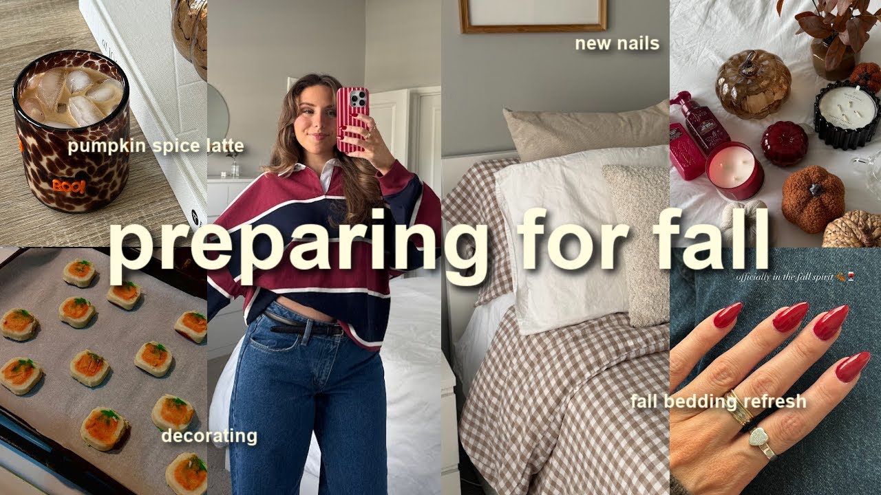 FALL VLOG 🍂 decor shopping, pumpkin drinks, quince sweater haul, decorating, fall bedding, & more!