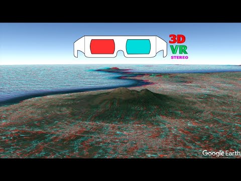Italy Naples 3D RED/CYAN 3D, 3D ANAGLYPH, Mount Vesuvius Napoli Google Earth