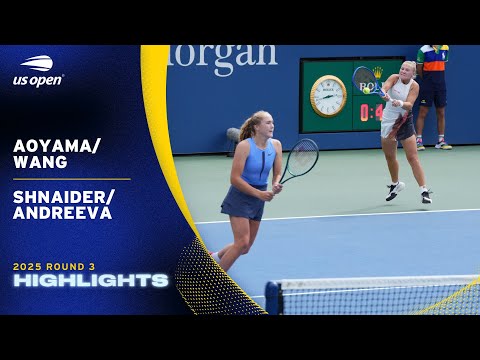 Aoyama/Wang vs. Shnaider/Andreeva Highlights | 2025 US Open Round 3