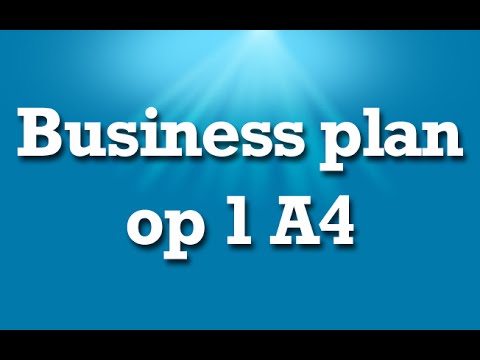 , title : 'Business Plan op 1 A4'
