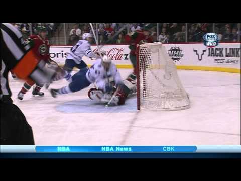 Nazim Kadri trucks Niklas Backstrom in 1st Toronto Maples Leafs vs Minnesota Wild 11/13/13 NHL