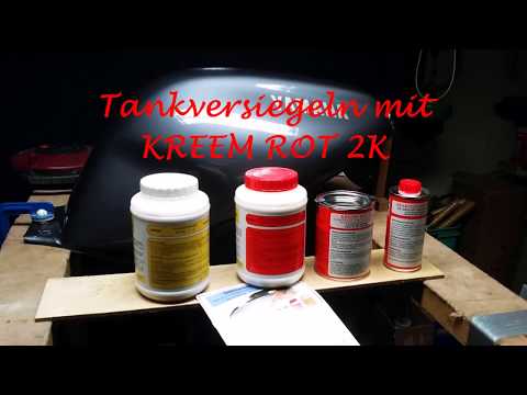 Motorradtank versiegeln  mit KREEM ROT 2K (HD)
