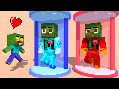 GA Animations - Monster School :  Baby Zombie x Herobrine  Save Friends - Minecraft Animation