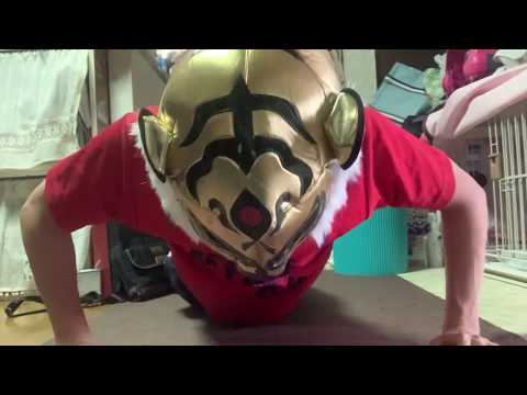 Day42 タイガーマスクを被りながら腕立て伏せ