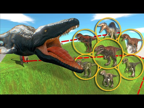 MOSASAURUS DEATH FALL (Dinosaurs) - Animal Revolt Battle Simulator