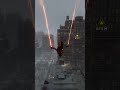 Spider Man Swings Through Buildings In The City