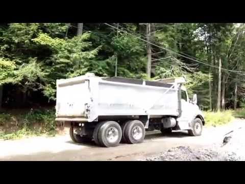 Dump truck backing up