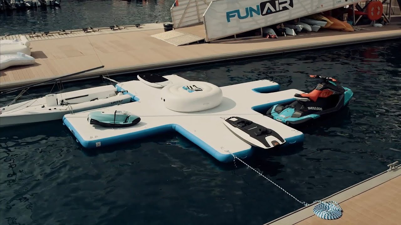 The FunAir Toy Island at the 2019 Monaco Yacht Show with superyacht Captain Tripp Hock