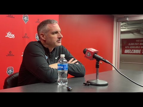 UNM Lobo men's basketball coach Eric Olen with media on Thursday, Jan. 29, 2026.