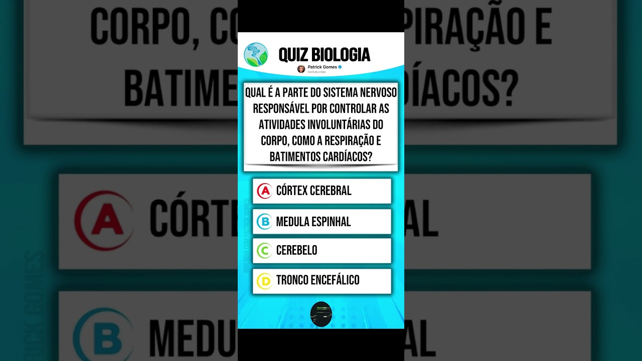 Quiz de perguntas e respostas de Biologia #quiz #biologia (QUIZ 21)