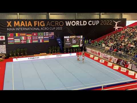 Maia FIG Acro World Cup 2022 woman's group 12-18 Balance. Natalie Rup, Ally Attard & Sofia Marziali
