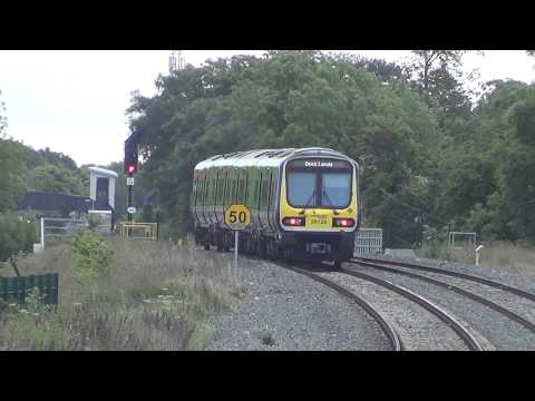 Irish Rail 29000 DMU 29028 departs Hansfeild and waits for 2 trains to pass at Clonsilla