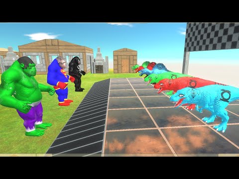 COLOR LANTERN DINOSAURS SPEED RACE CHAMPIONSHIP SUPERHEROES DEATH RUN - Animal Revolt Battle Simulat