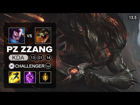 Pz ZZang vs Morgan - Yasuo vs Renekton Top - KR Challenger - Patch 13.5 Season 13