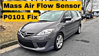 How to replace Mazda 5 Mass Air Flow Sensor ( P0101 Fix ) EASY!