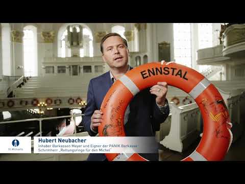 Aktion Rettungsringe für den Michel - Schirmherr Hubert Neubacher für die PANIK-Barkasse ENNSTAL