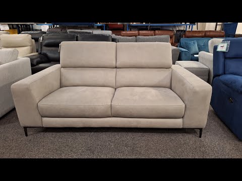 Grey Saddle Fabric 3 Seater Sofa with Adjustable
