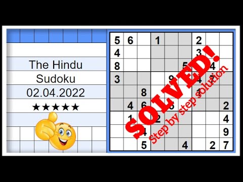 🔴🔊How to Solve The Hindu Sudoku 5 Star | Step by Step Solution | 02.04.2022|  Level ★★★★★