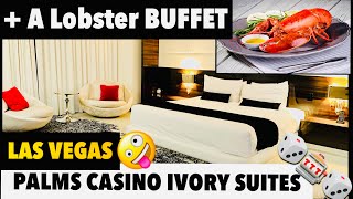 Palms Casino Suites in VEGAS + A LOBSTER BUFFET  🦞 #lasvegas #vegashotels #vegasbuffets
