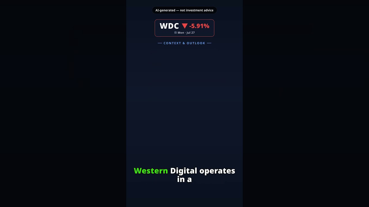 ¿Por qué cae la acción de Western Digital hoy? WDC -5.91% (27 jul)