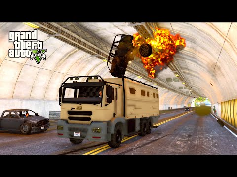 GTA V Crazy Brickade 6x6 Truck Crashes Compilation Destruction Gta 5 Car Crashes 480