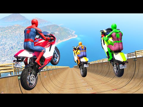GTA 5 Rainbow Spiderman vs Long Ramp (Rainbow Spiderman Jumps/Fails)