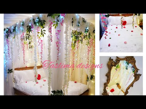 Wedding bedroom decoration by taslima designs