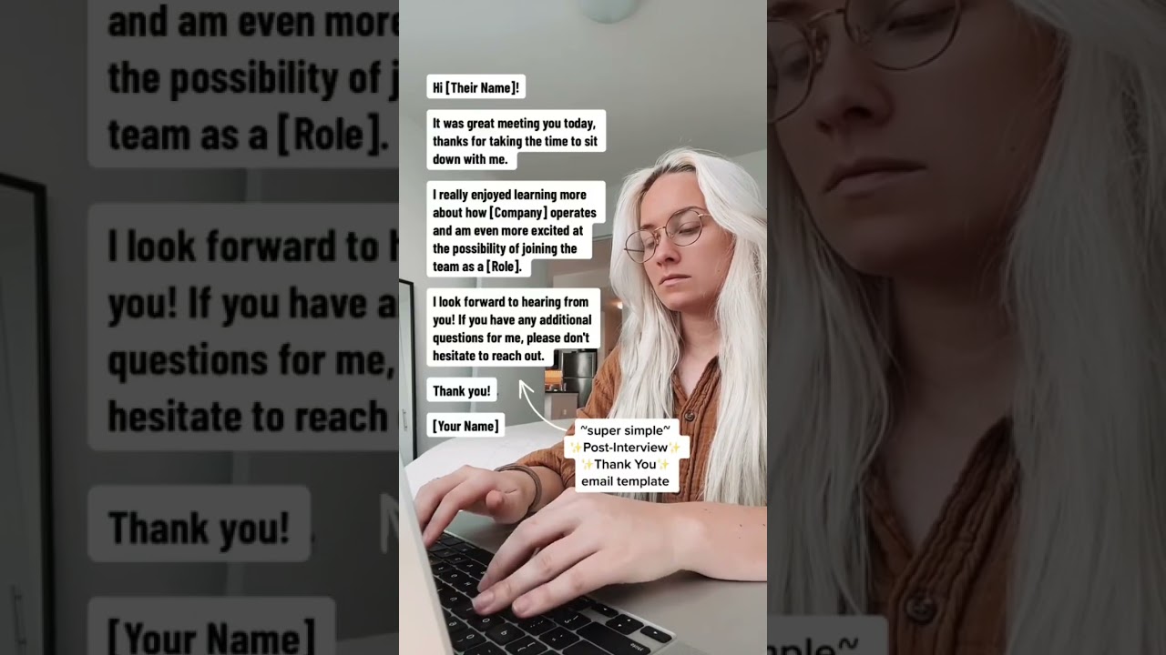 Template for sending that follow up thank you email post job interview ✨