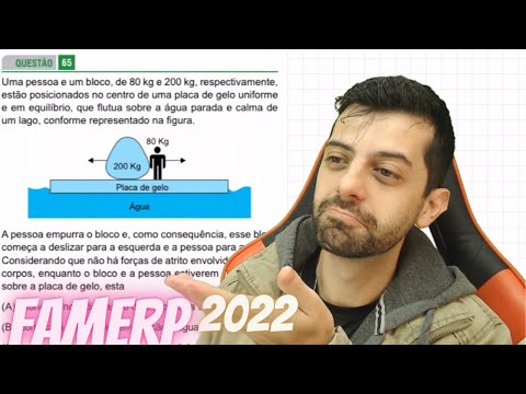 FAMERP 2022 Q65 - Uma pessoa e um bloco, de 80 kg e 200 kg, respectivamente, estão posicionados