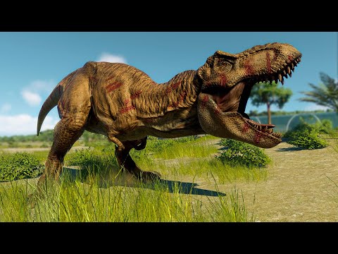 ACROCANTHOSAURUS vs SPINOSAURUS vs T-REX - Jurassic World Evolution 2