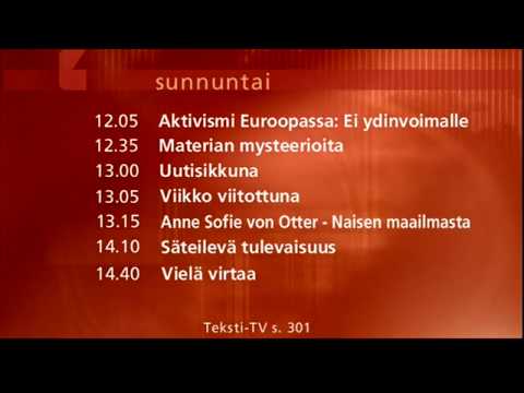 Yle TV1 Ohjelmatiedot: 25.3.2007