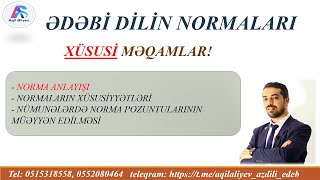 Ədəbi dilin normaları Müəllim Aqil Əliyev
