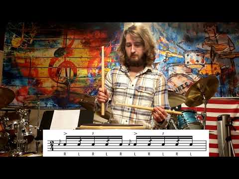 Double-Flam Drag Grid for Snare Drum