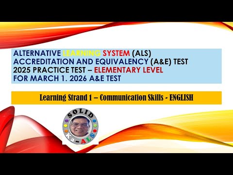 Video 282 - 2025 2026 A&E Practice Test  - LS1 English  - Elementary Level